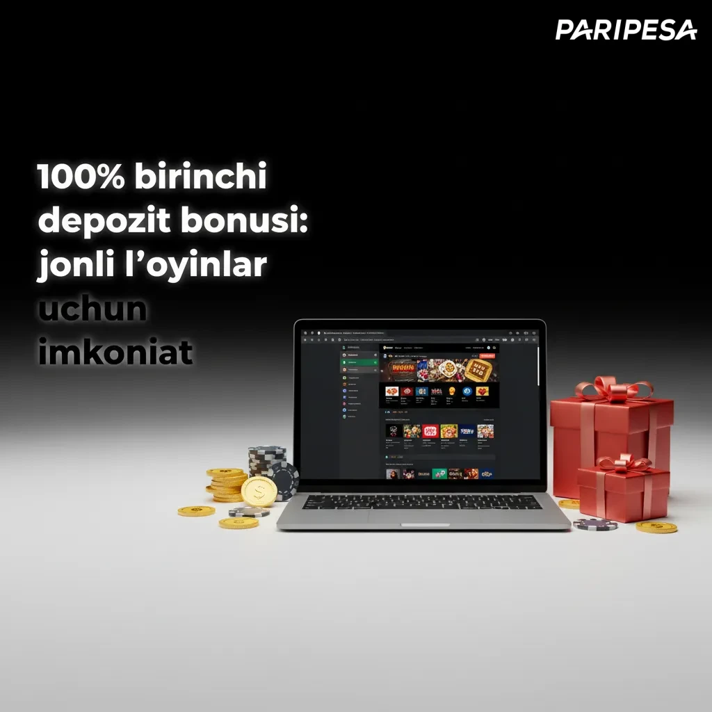 100% birinchi depozit bonusi jonli kazino uchun, kartalar, ruletka va chiplar tasviri, O‘zbekiston o‘yinchilari uchun