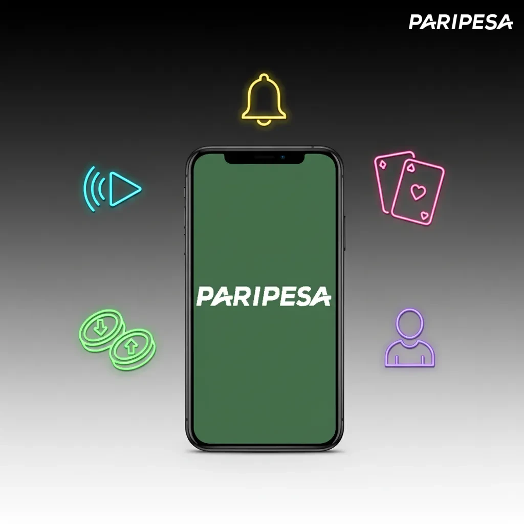 Paripesa ilova interfeysi: jonli tikish, kazino, tez to‘lovlar, statistikalar va push xabarnomalar bilan qulay boshqaruv.