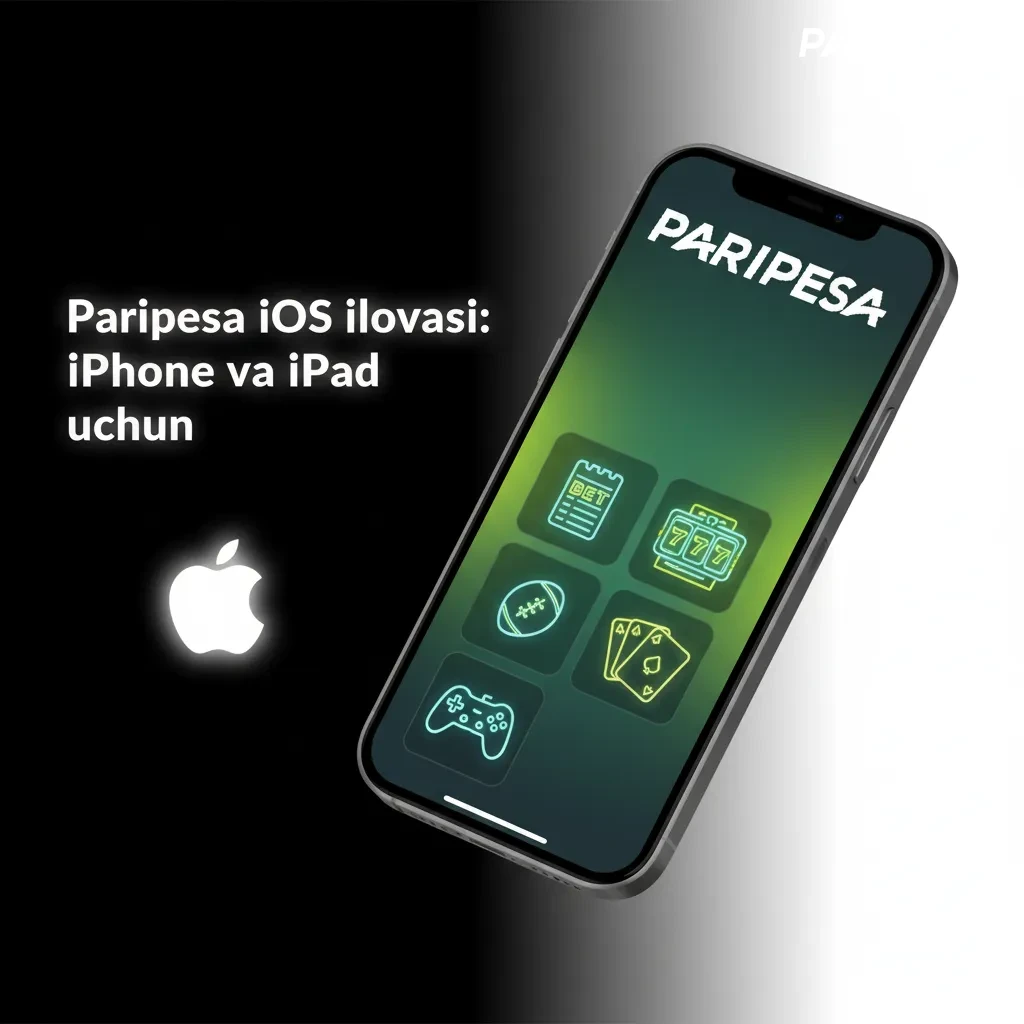 Paripesa iOS ilovasi: iPhone va iPadda sport, kazino, jonli tikish va to‘lovlar; iOS 12+, ~150 MB, bepul.