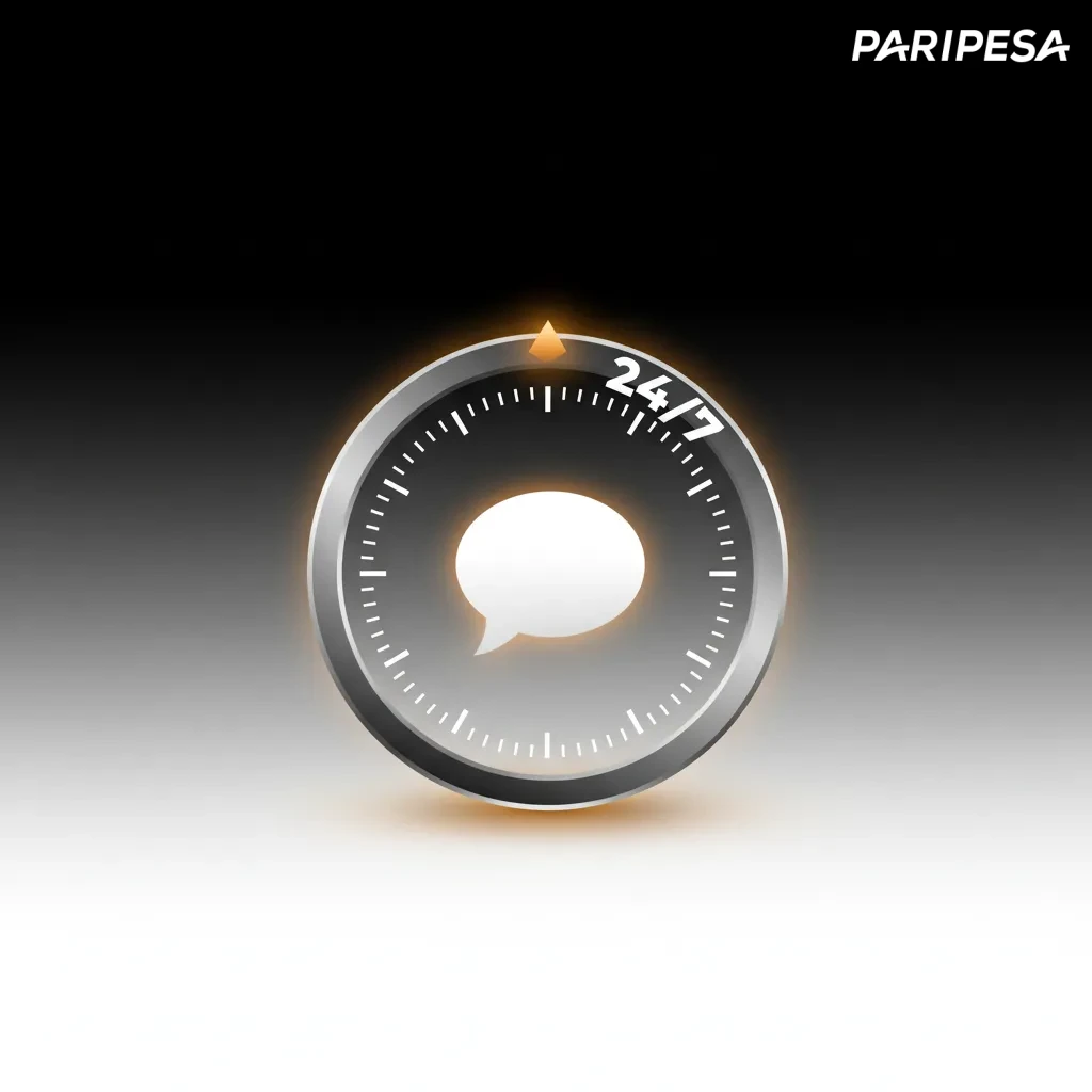 Paripesa jonli chat belgisi pastki o‘ngda; 24/7 tez yordam, o‘zbek/rus/ingliz tillarida qo‘llab-quvvatlash.