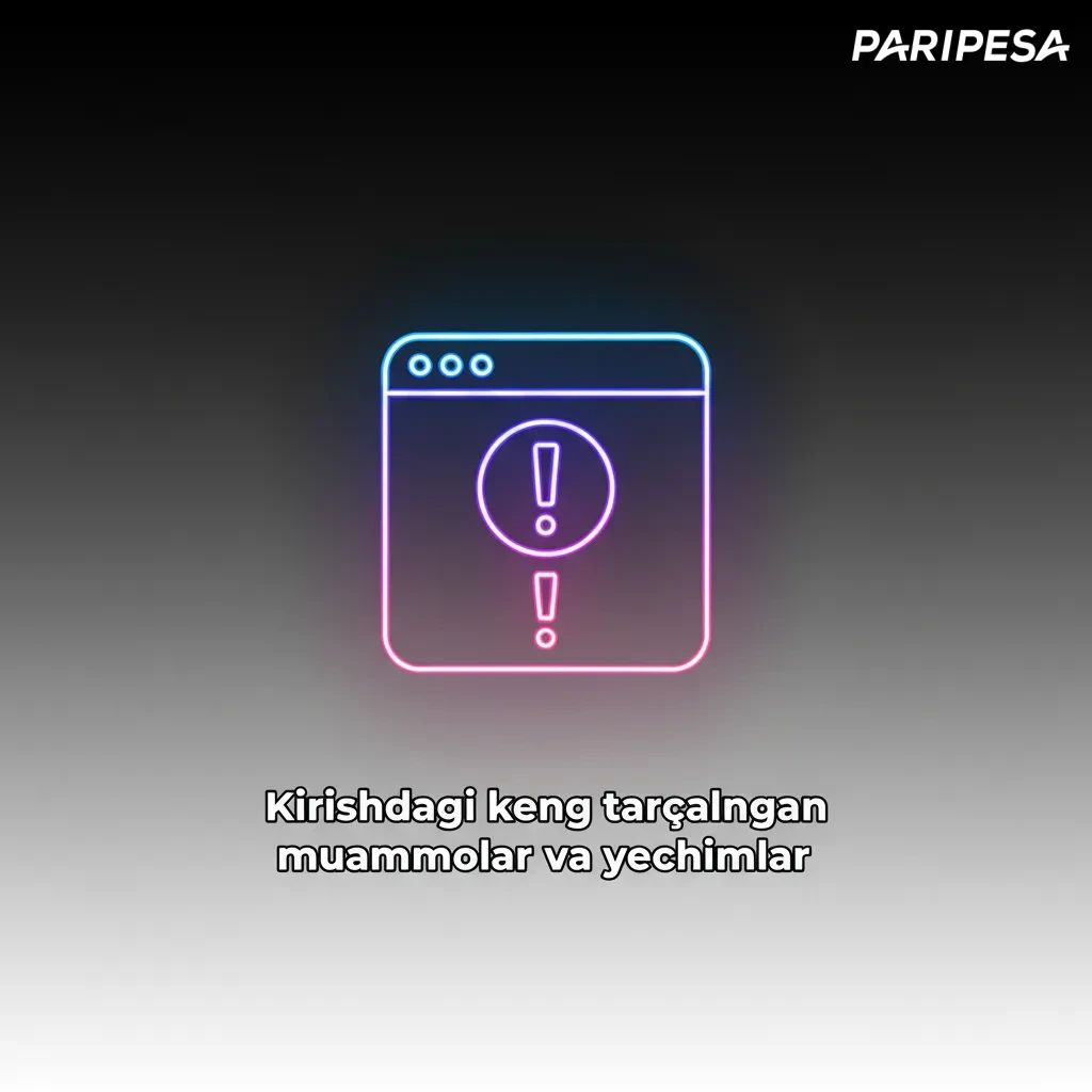 Kirishdagi keng tarqalgan muammolar va yechimlar jadvali: parol xato, 2FA kelmadi, hisob blok, tarmoq, sahifa ochilmaydi.