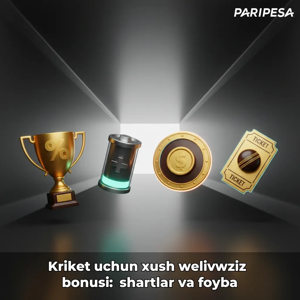 Kriket xush kelibsiz bonusi: 100% birinchi depozit 1 500 000 so‘mgacha. x5, ekspress 3+ (1.40+), 30 kun, IPL/T20/Test.