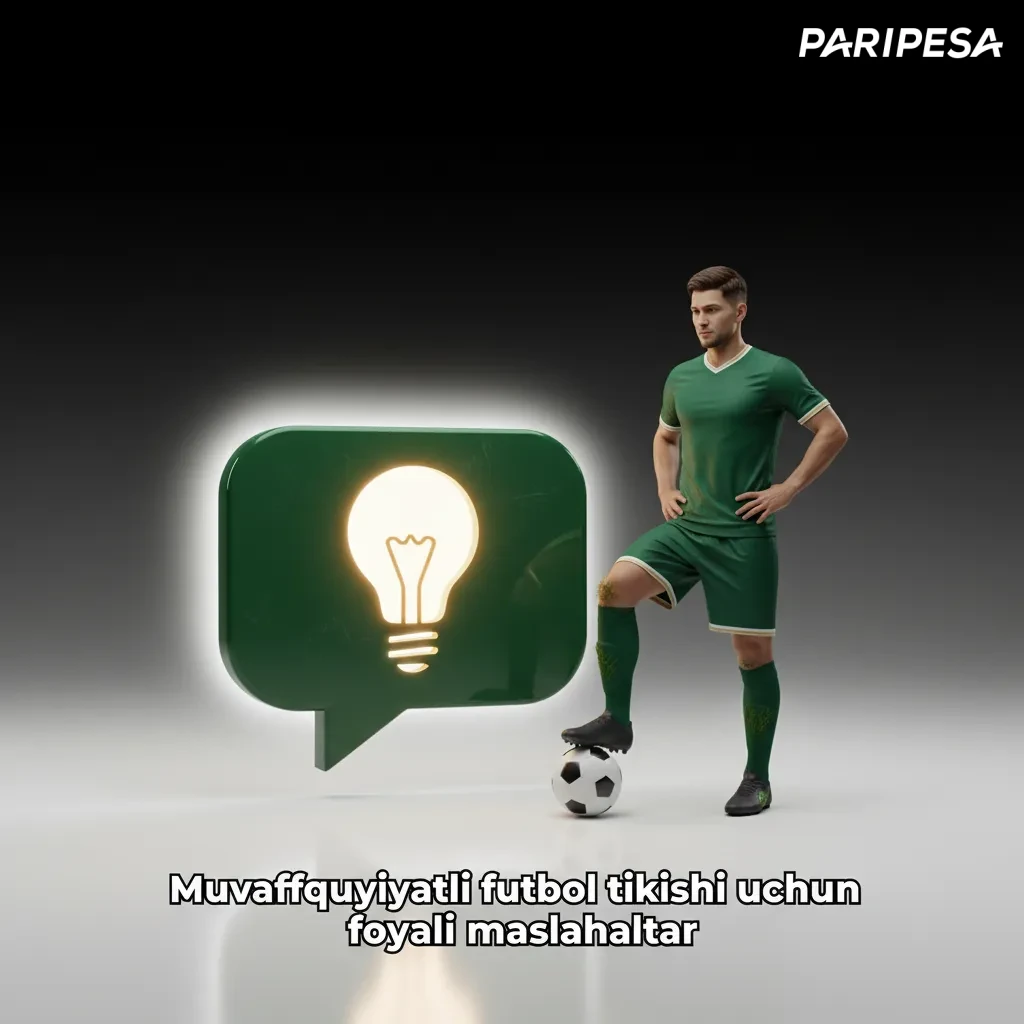 Futbol tikish uchun maslahatlar infografikasi: forma, tarkib, H2H, uy/safar, ob-havo, jadval, bankrol, intizom.