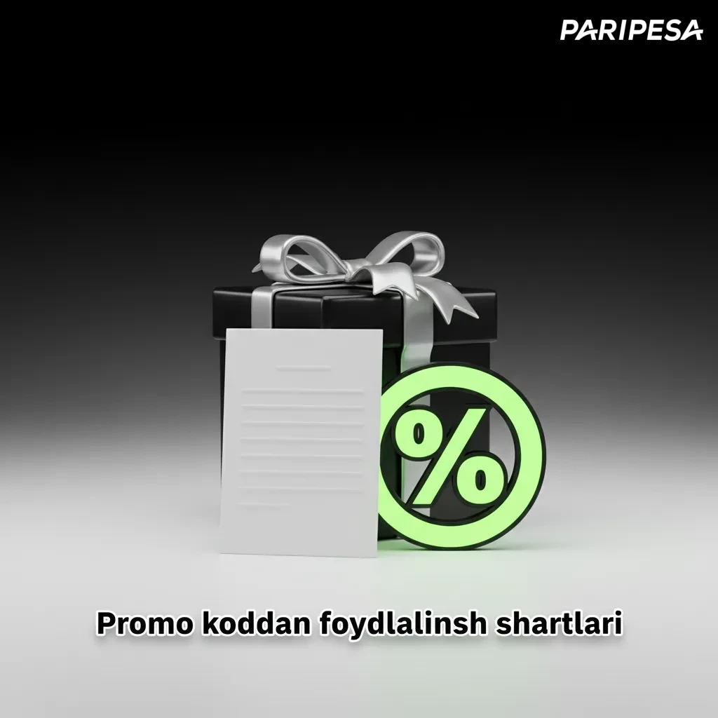 Infografika: Promo kod shartlari — 100% birinchi depozit, 1 hisob/qurilma/IP, 18+, KYC, muddat va o‘yin cheklovlari.