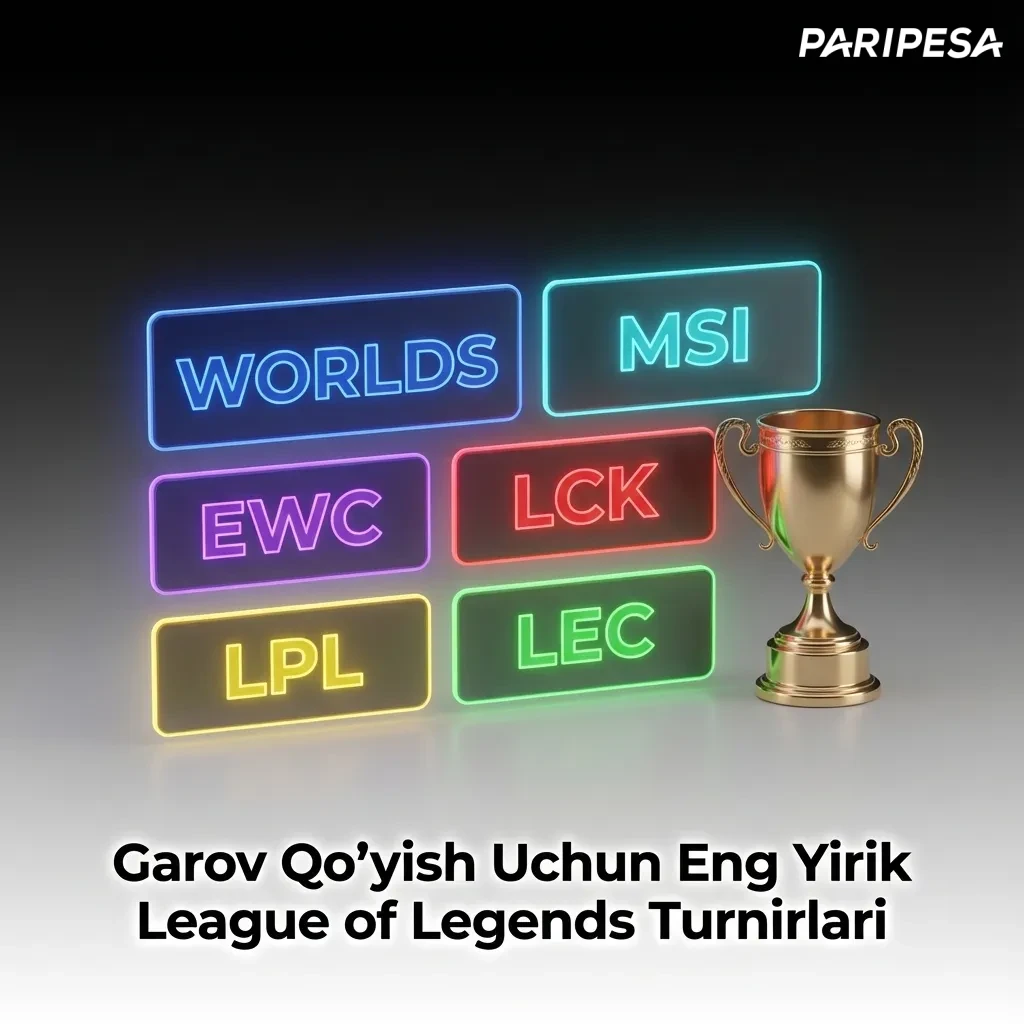 League of Legends championship trophy and gaming arena with professional esports teams competing in major tournament