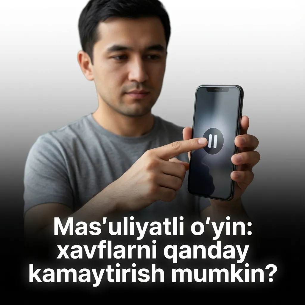 Person setting gaming limits on mobile device, promoting responsible gambling habits and budget management