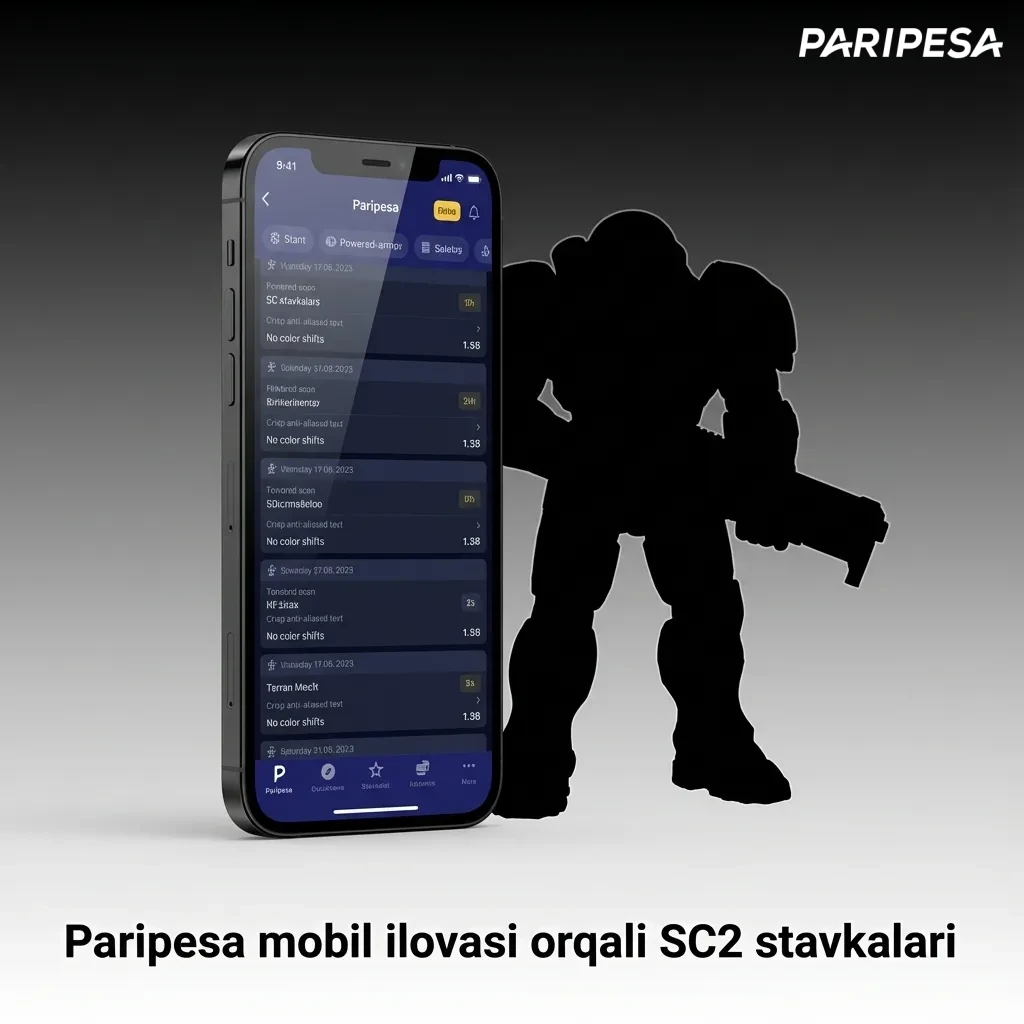 Paripesa mobile app interface showing StarCraft II betting options with odds and live market updates