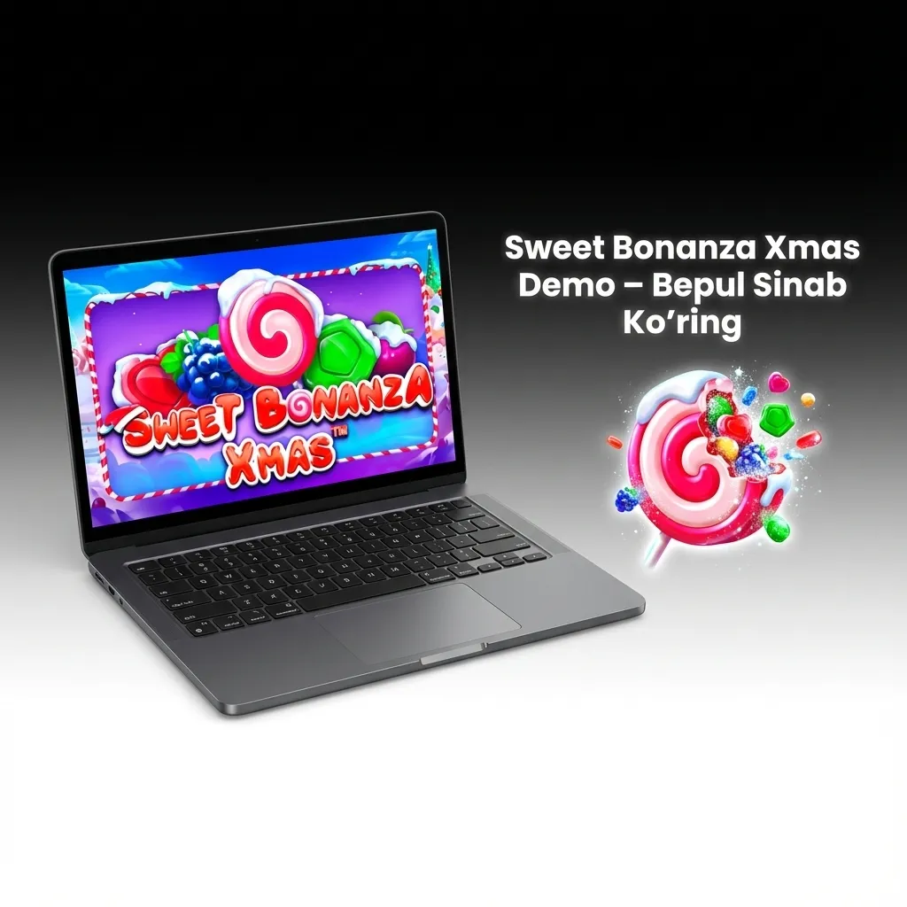 Sweet Bonanza Xmas demo game interface showing free play mode with virtual balance and Christmas-themed slot features